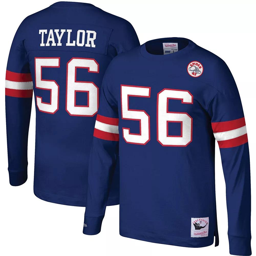 Men's Mitchell & Ness Lawrence Taylor Royal New York Giants Big & Tall Cut & Sew Player Name & Number Long Sleeve T-Shirt,  Product Image