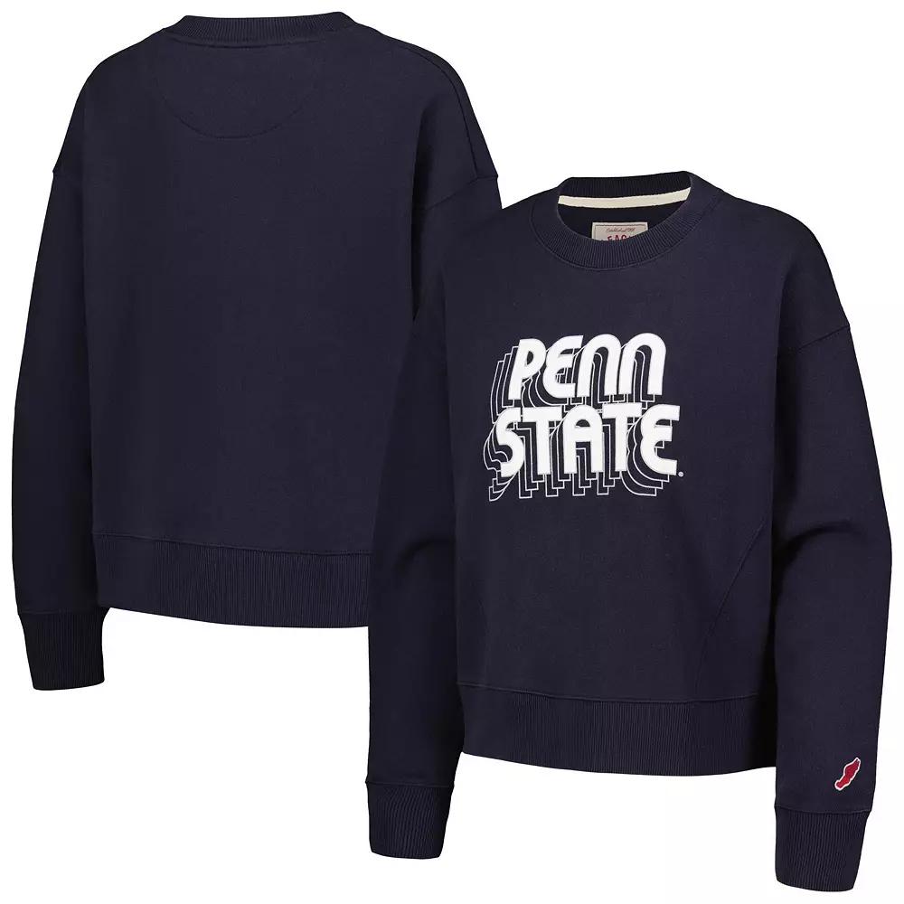 Women's League Collegiate Wear Navy Penn State Nittany Lions Boxy Pullover Sweatshirt,  Product Image