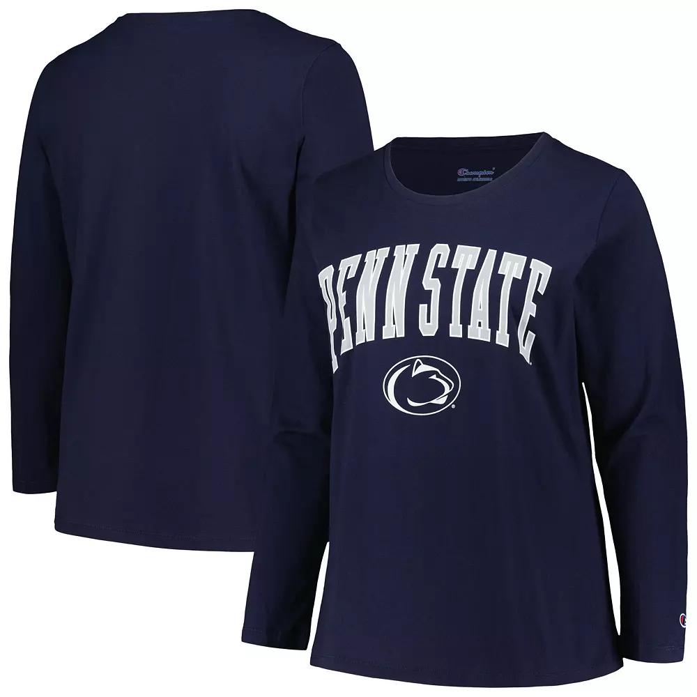 Women's Profile Navy Penn State Nittany Lions Plus Size Arch Over Logo Scoop Neck Long Sleeve T-Shirt, Size: 4XL, Blue Product Image