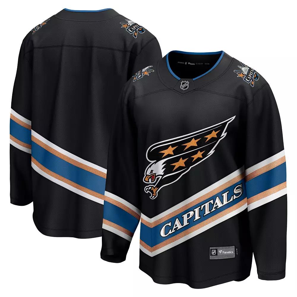 Men's Fanatics Black Washington Capitals Alternate 50th Anniversary Breakaway Jersey,  Product Image