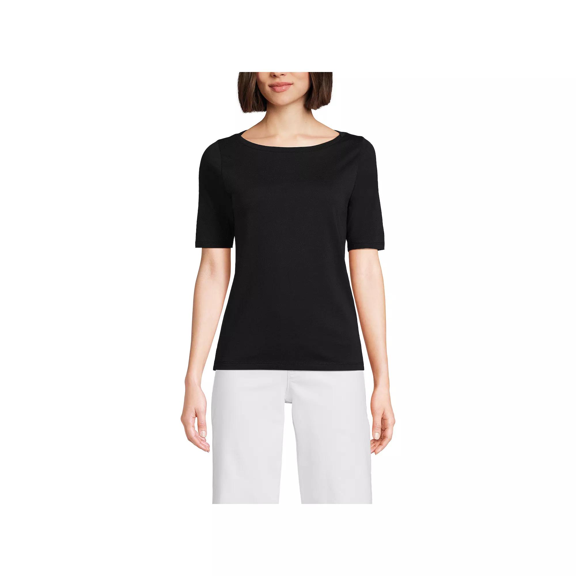 Women's Lands' End Supima Top, Size: Medium, Radiant Blue Product Image