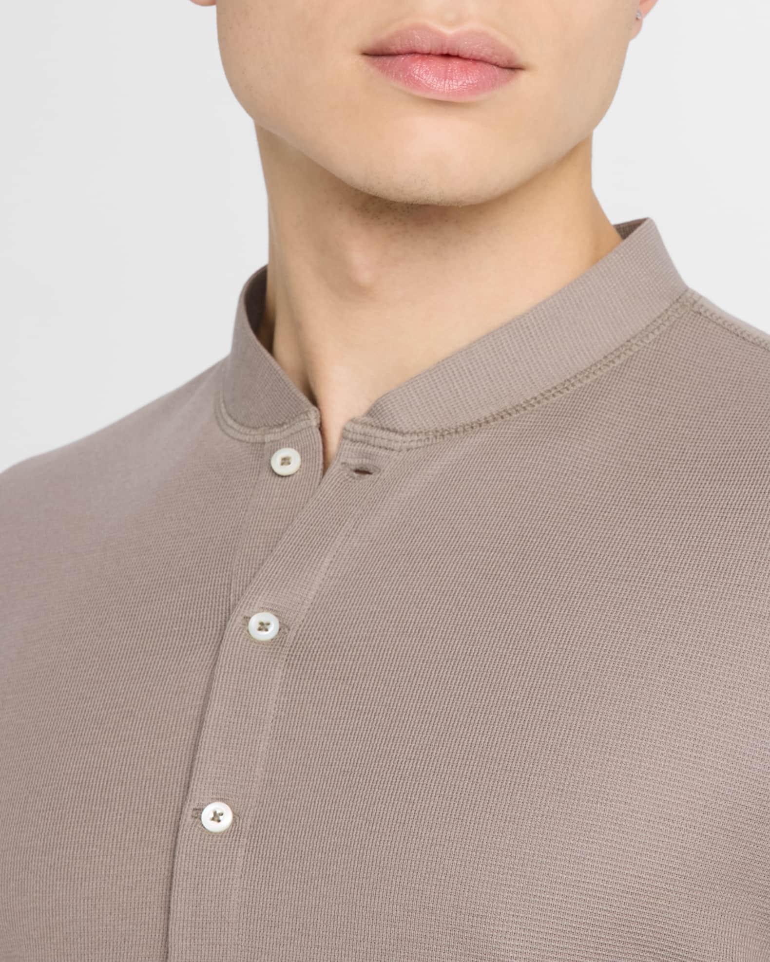 Men's Cotton and Silk Long-Sleeve Henley T-Shirt Product Image