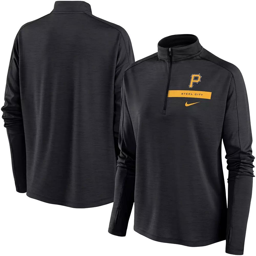 Women's Nike Black Pittsburgh Pirates Primetime Local Touch Pacer Quarter-Zip Top,  Product Image
