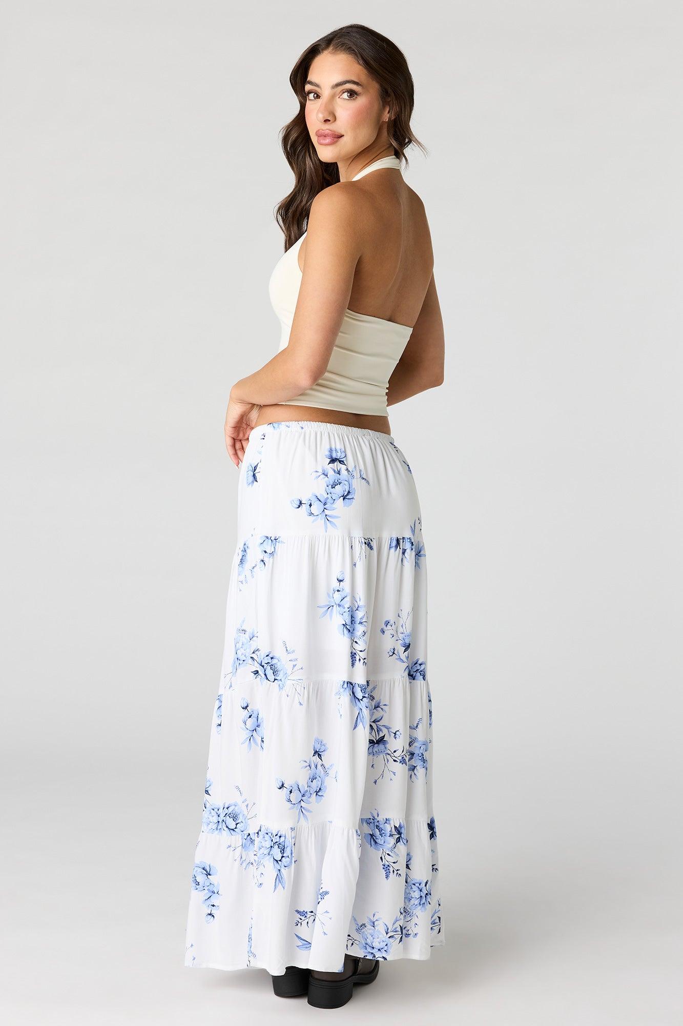 Tiered Drawstring Maxi Skirt Female Product Image