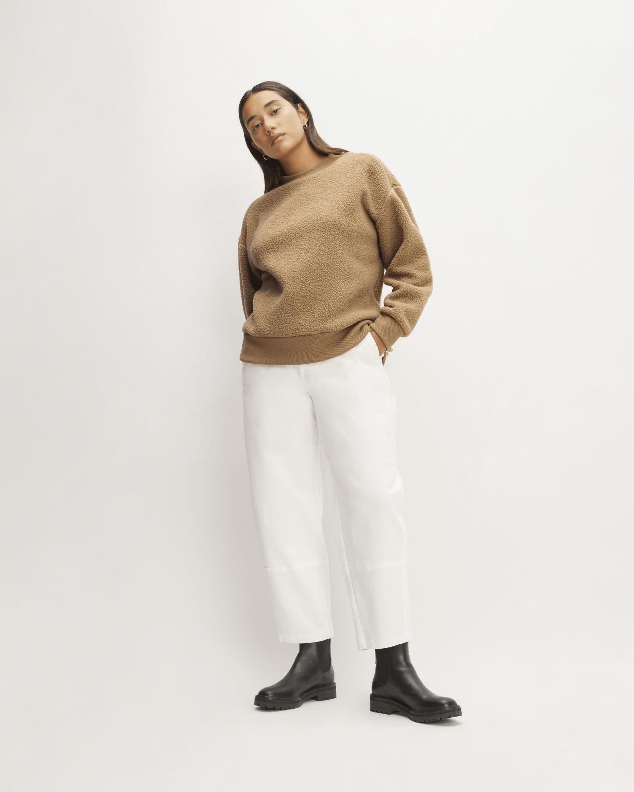 Womens ReNew Fleece Oversized Crew Sweater by Everlane Product Image
