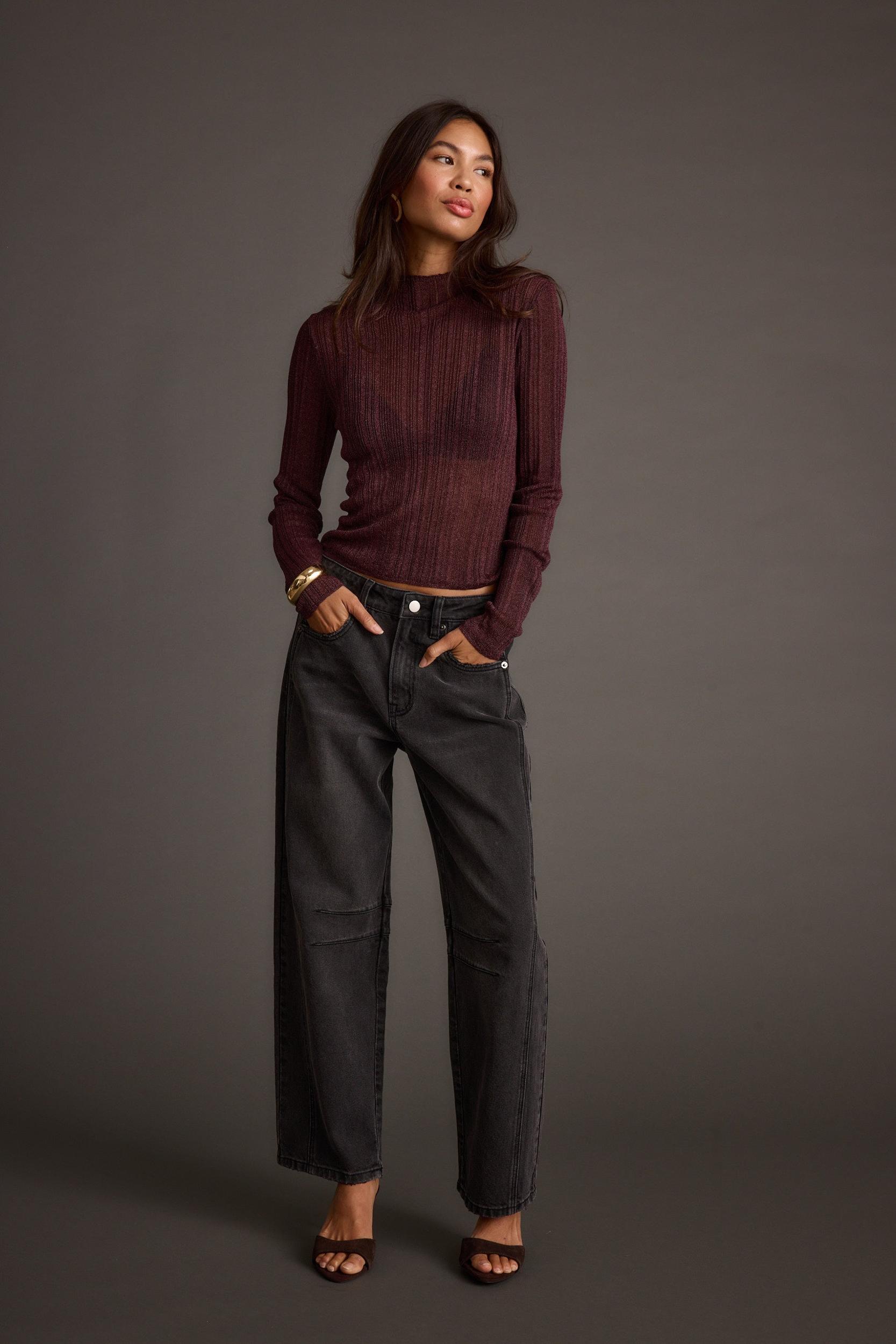 Angela Mulberry Velvet Burnout Long Sleeve Maxi Dress Product Image