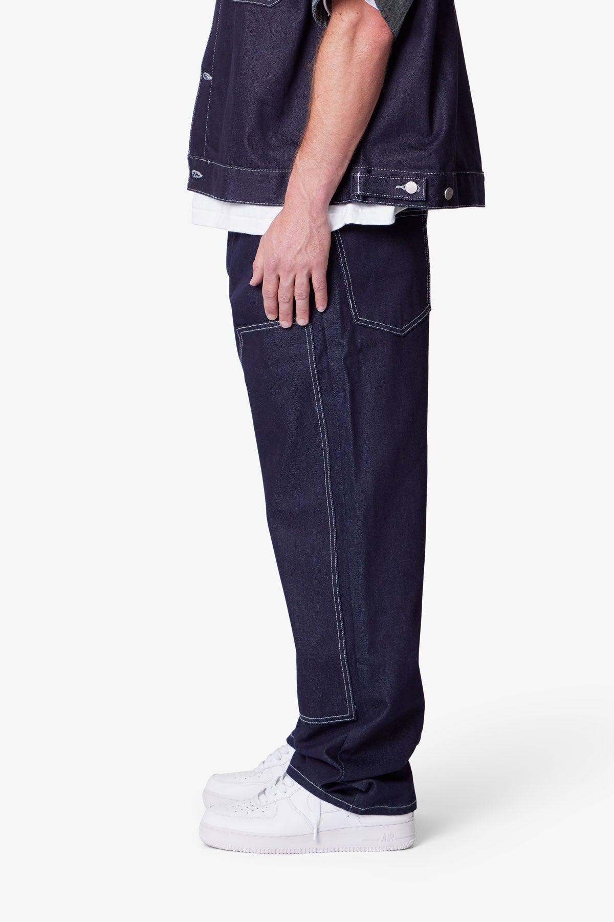 Ultra Baggy Raw Work Denim - Blue Product Image
