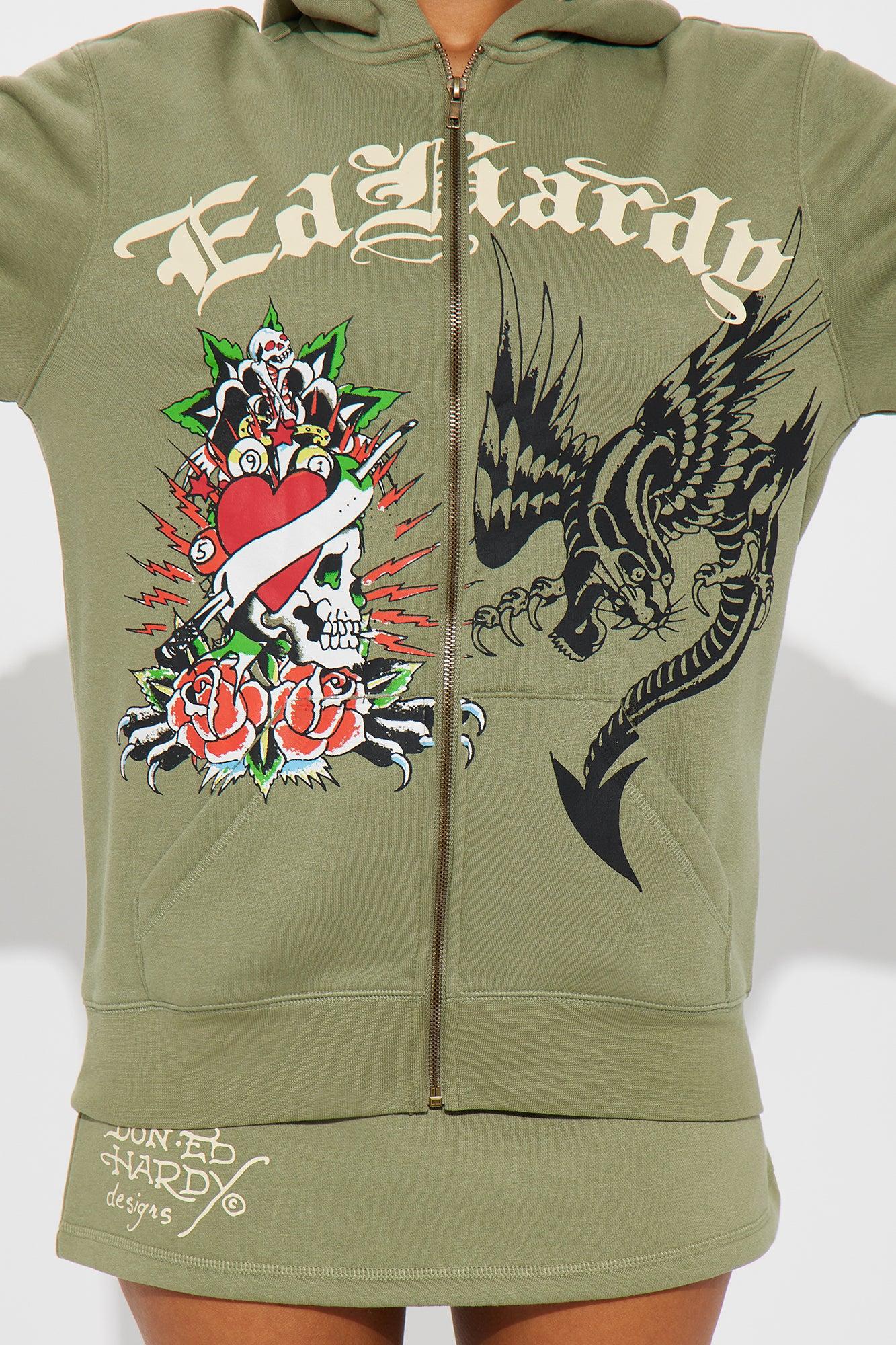 Ed Hardy Heart Of Roses Skirt Set - Sage Product Image