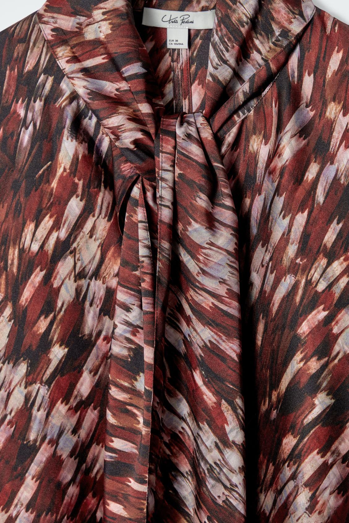 PRINTED SCARF-DETAIL MIDI DRESS Product Image