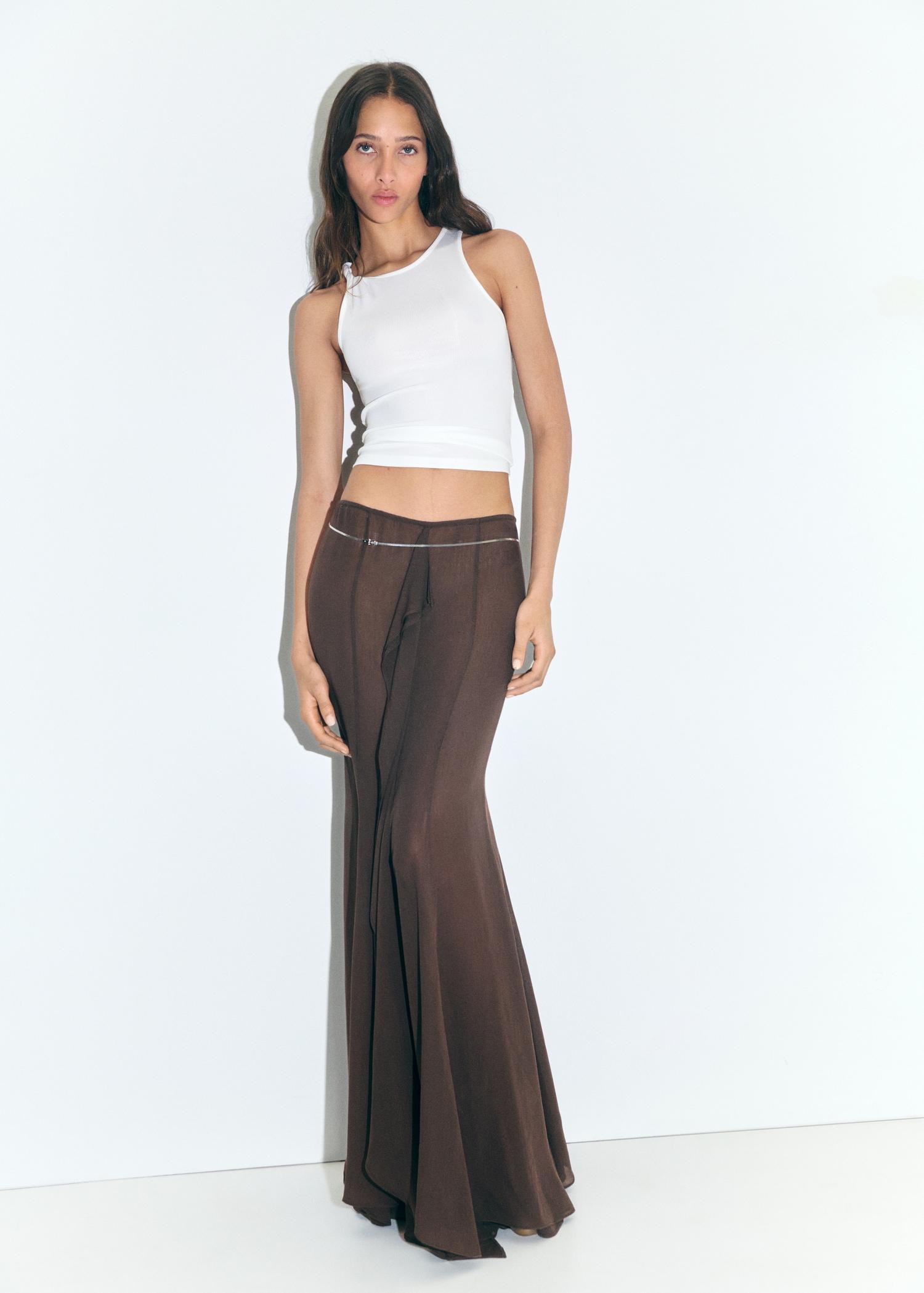 Maxi-skirt with ruffle detail - Women | MANGO USA Product Image