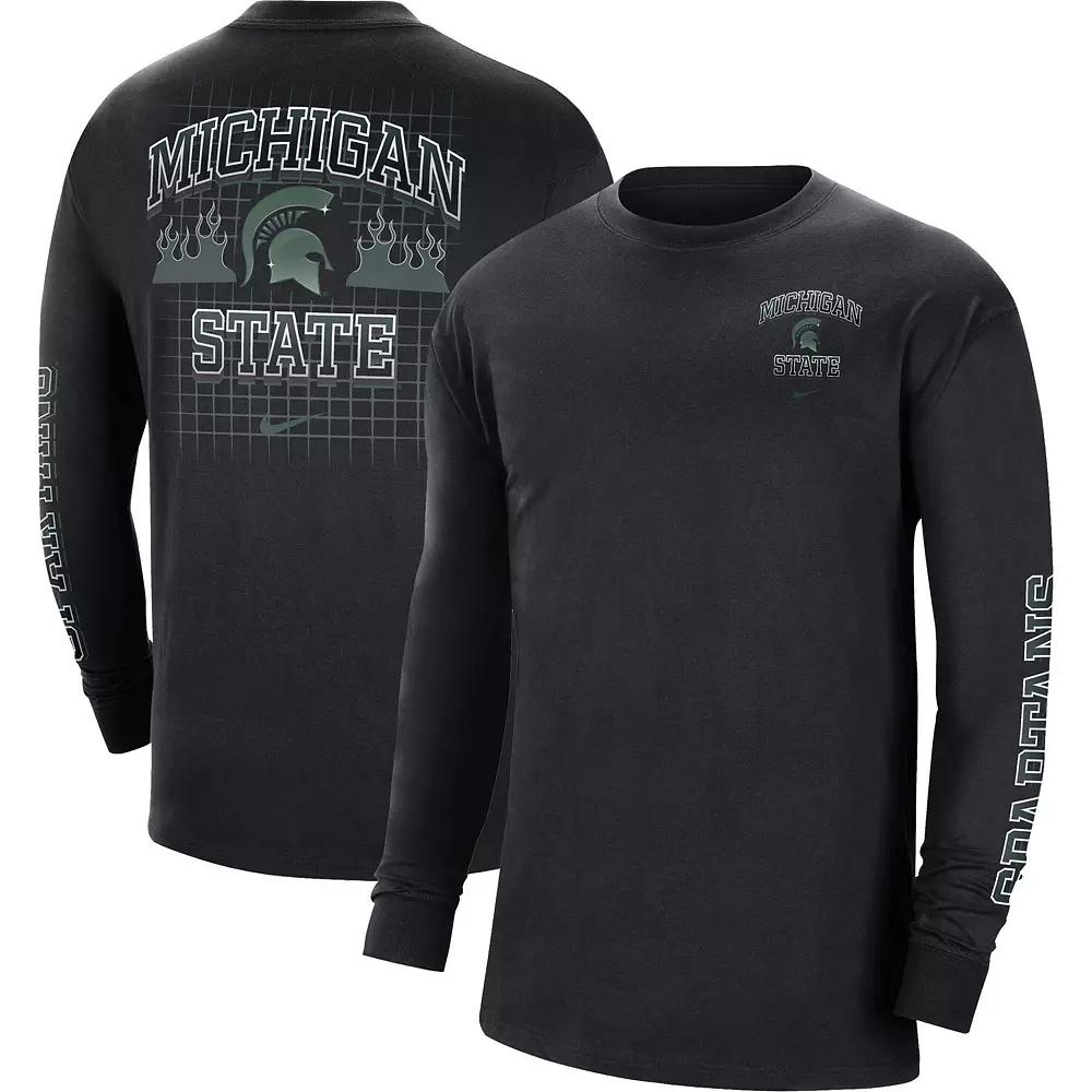 Men's Nike Black Michigan State Spartans Tour Max 90 Long Sleeve T-Shirt,  Product Image