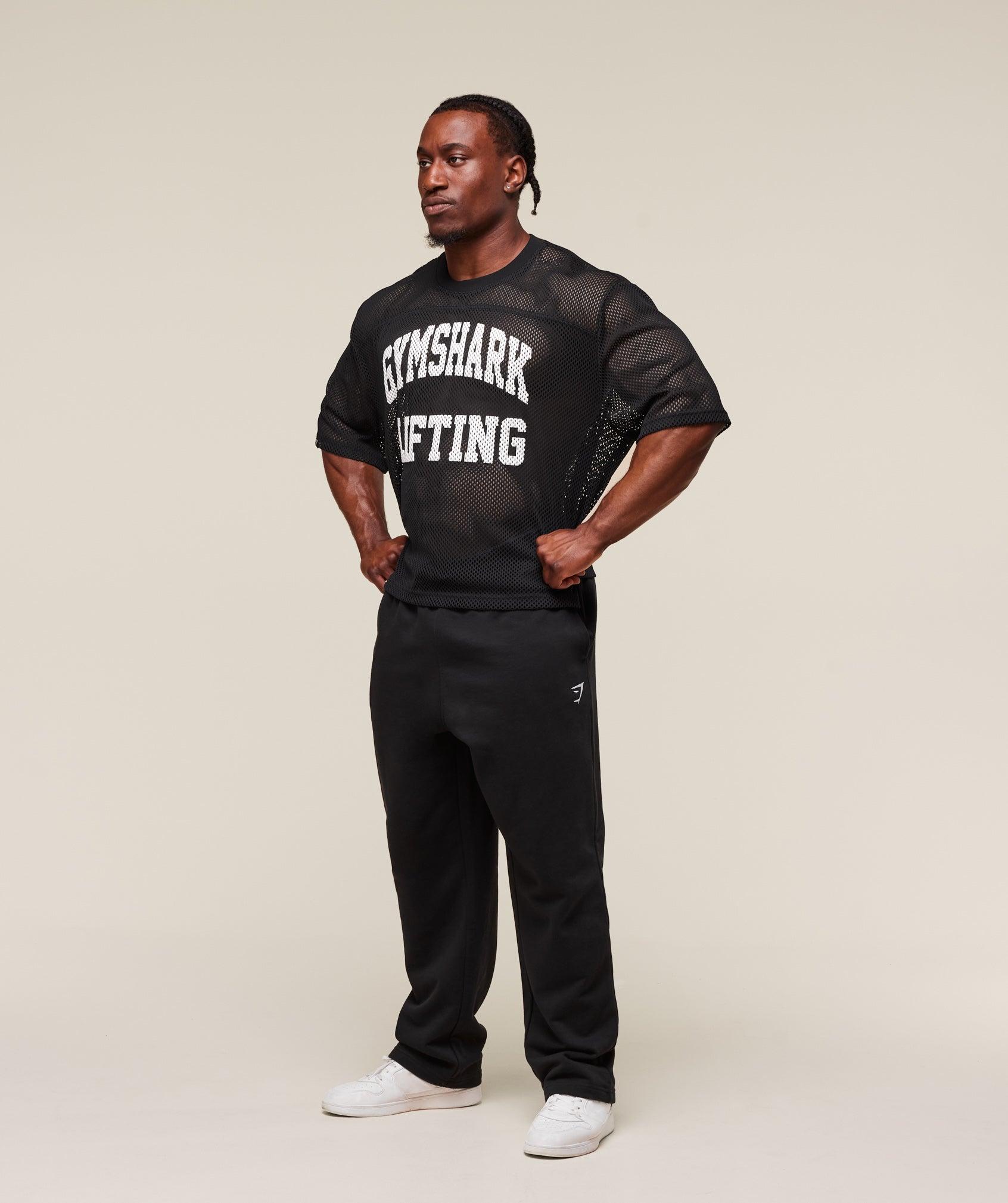 Gymshark Mesh Oversized T-Shirt - Black Male Product Image