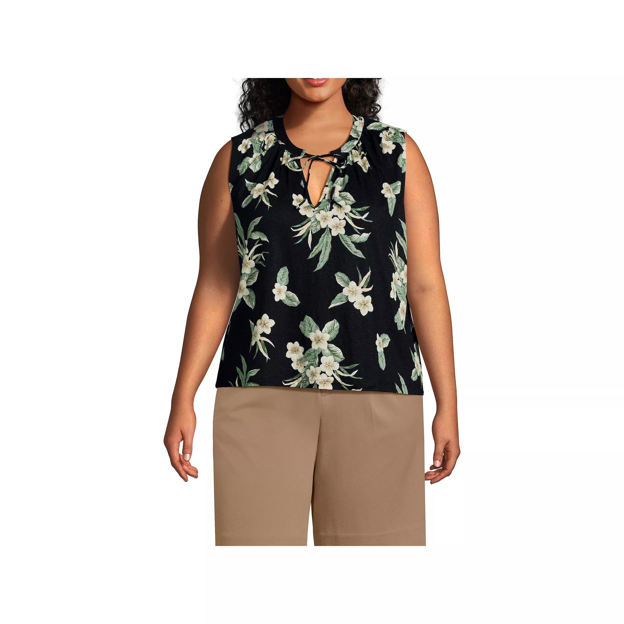 Plus Size Lands' End Notch Neck Swing Tank Top, Women's, Size: 3XL, Icy Mint Green Product Image