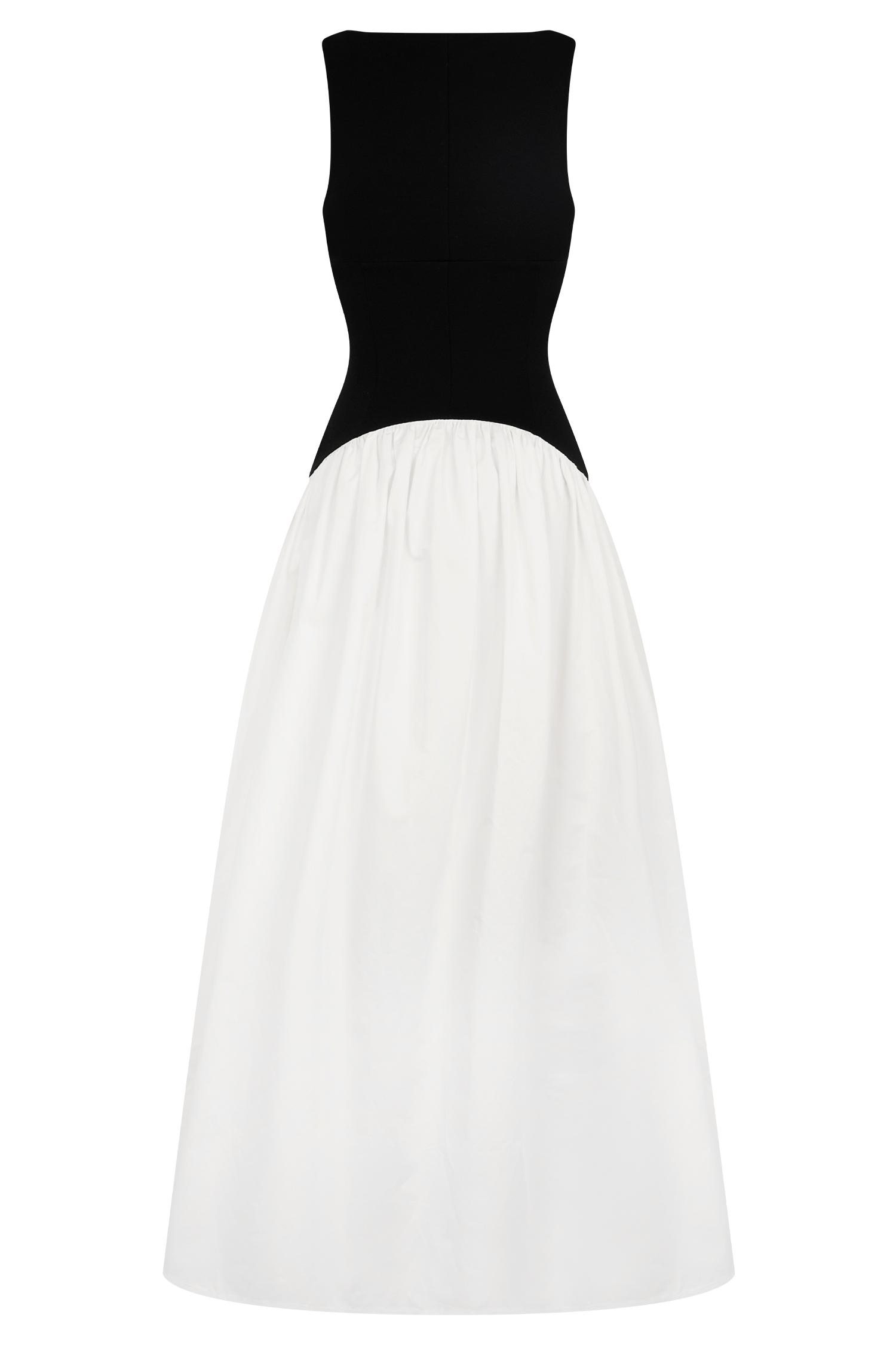 Acacia Contrast Sleeveless Maxi Dress - Black/White Product Image