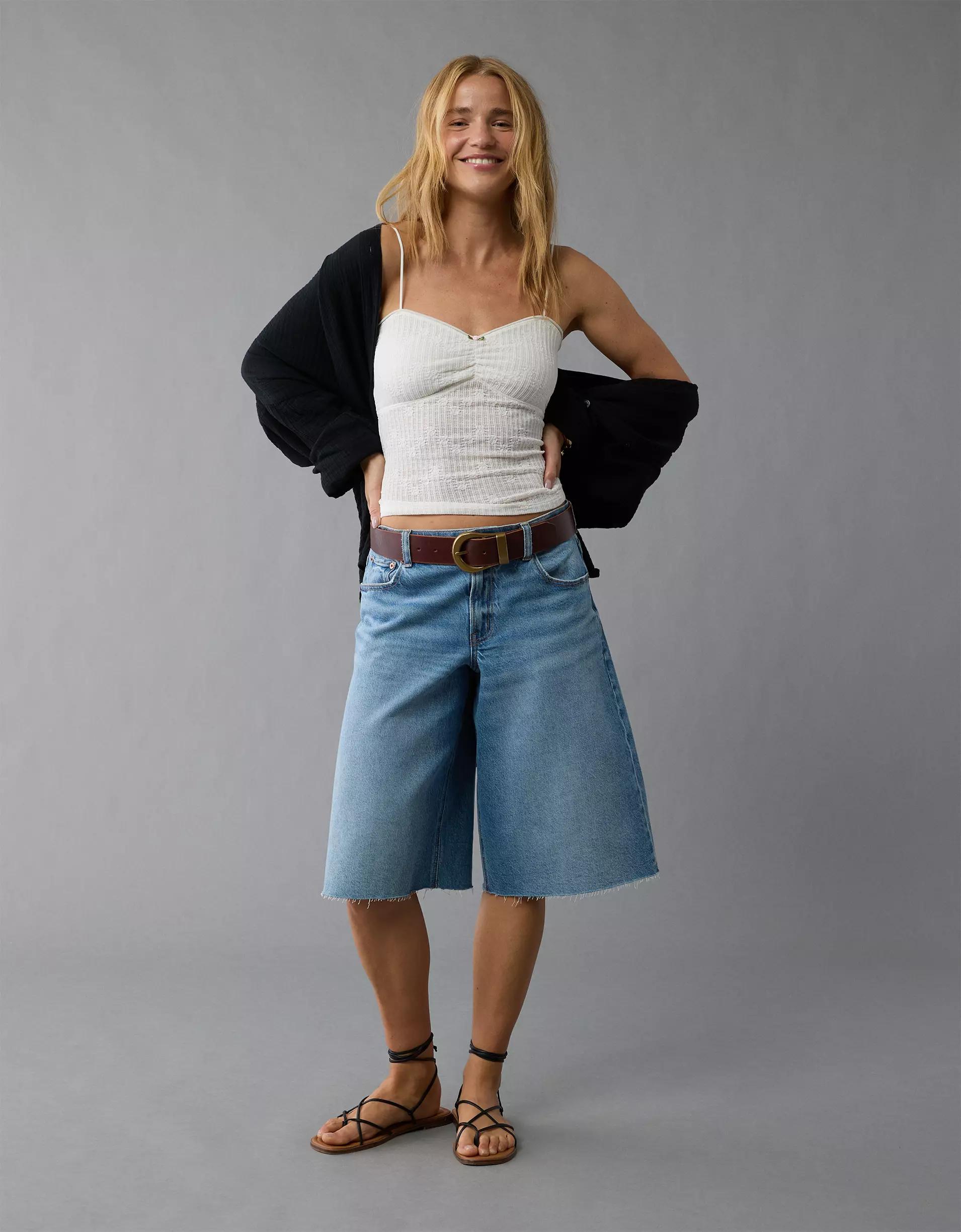 AE Cinched Lace Tank Top Product Image