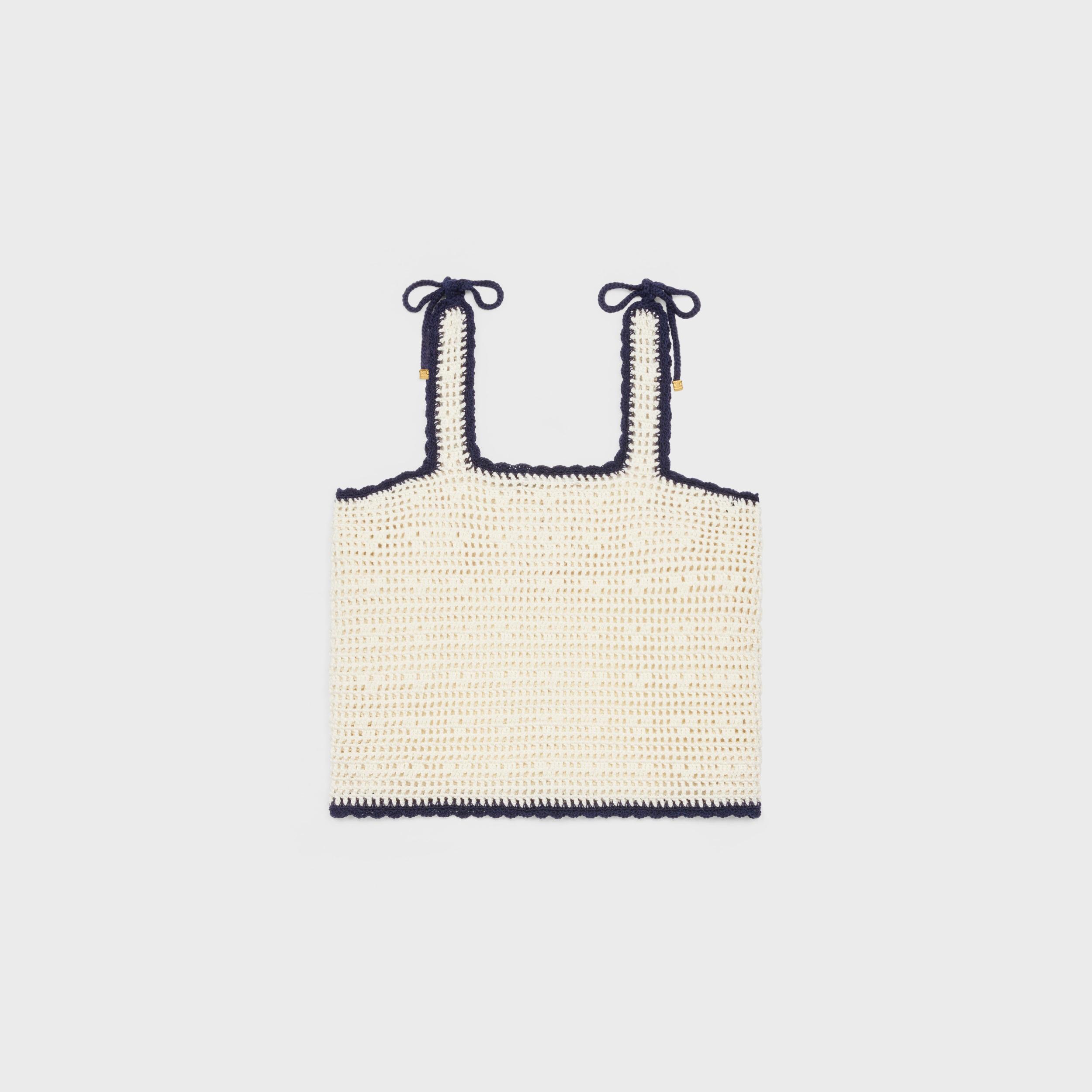 triomphe crop top in crochetted cotton Product Image