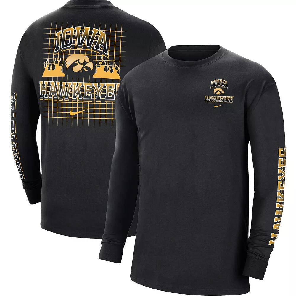 Men's Nike Black Iowa Hawkeyes Tour Max 90 Long Sleeve T-Shirt,  Product Image