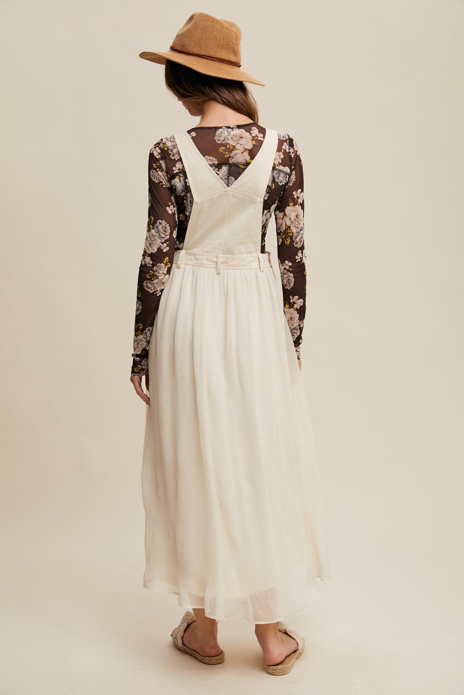 Cotton Maxi Overall Dress Product Image