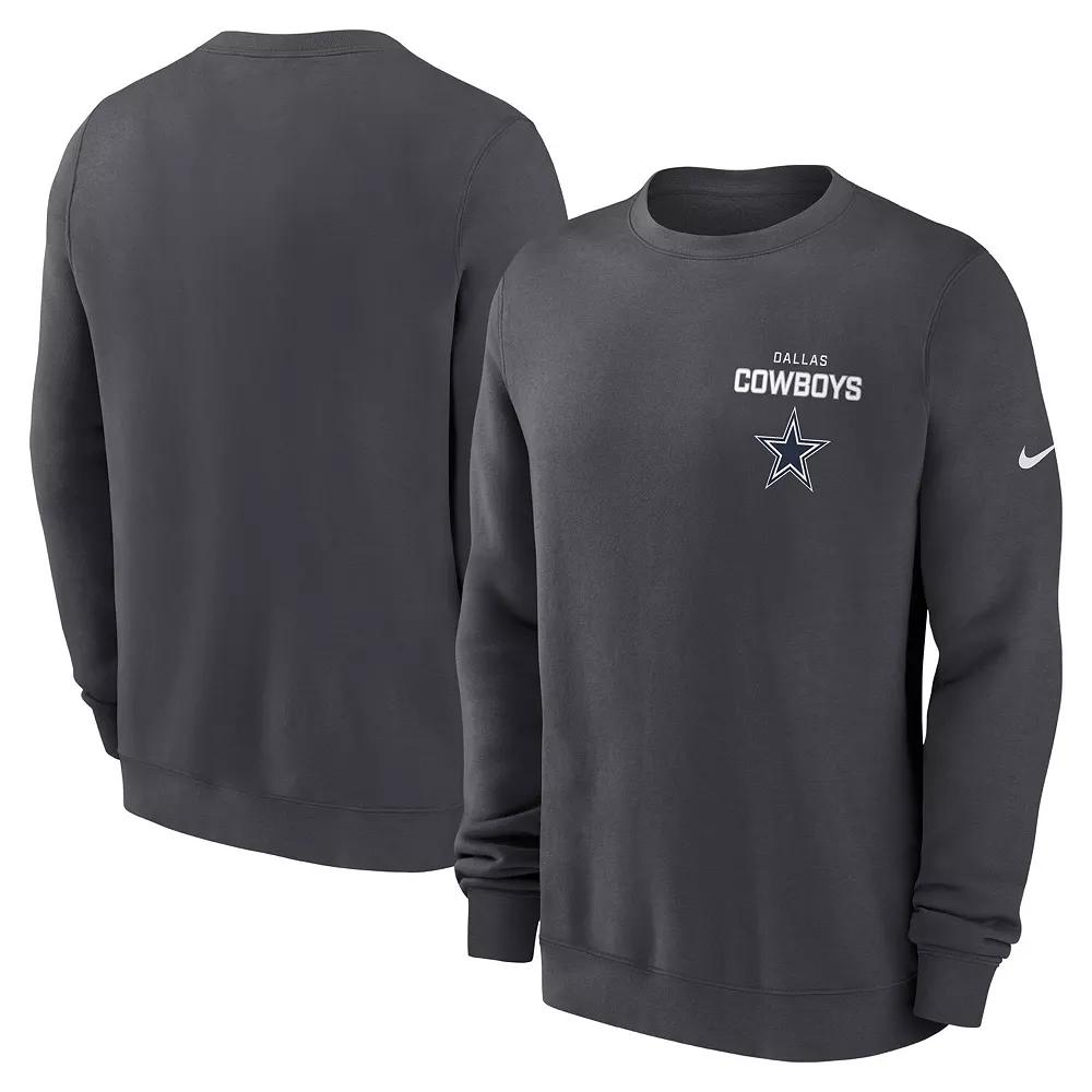 Men's Nike Anthracite Dallas Cowboys Primetime Club Fleece Pullover Sweatshirt,  Product Image