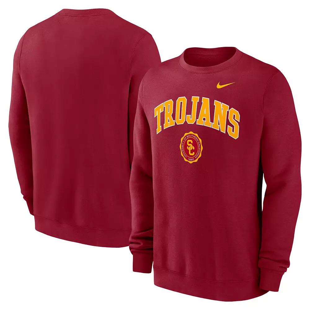 Men's Nike Cardinal USC Trojans Arched Seal Pullover Sweatshirt,  Product Image