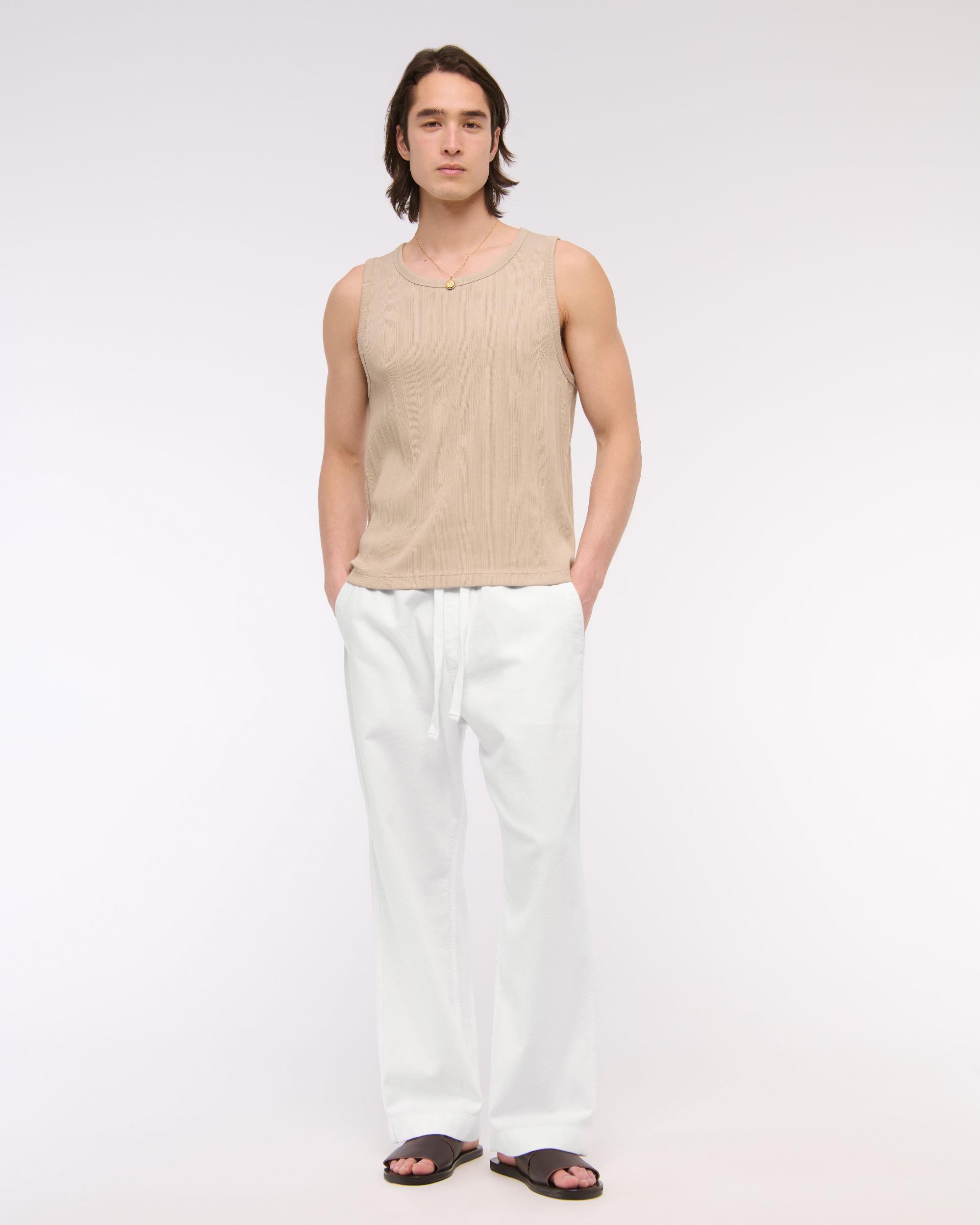 Baggy Cotton Texture Pull-On Pant Product Image