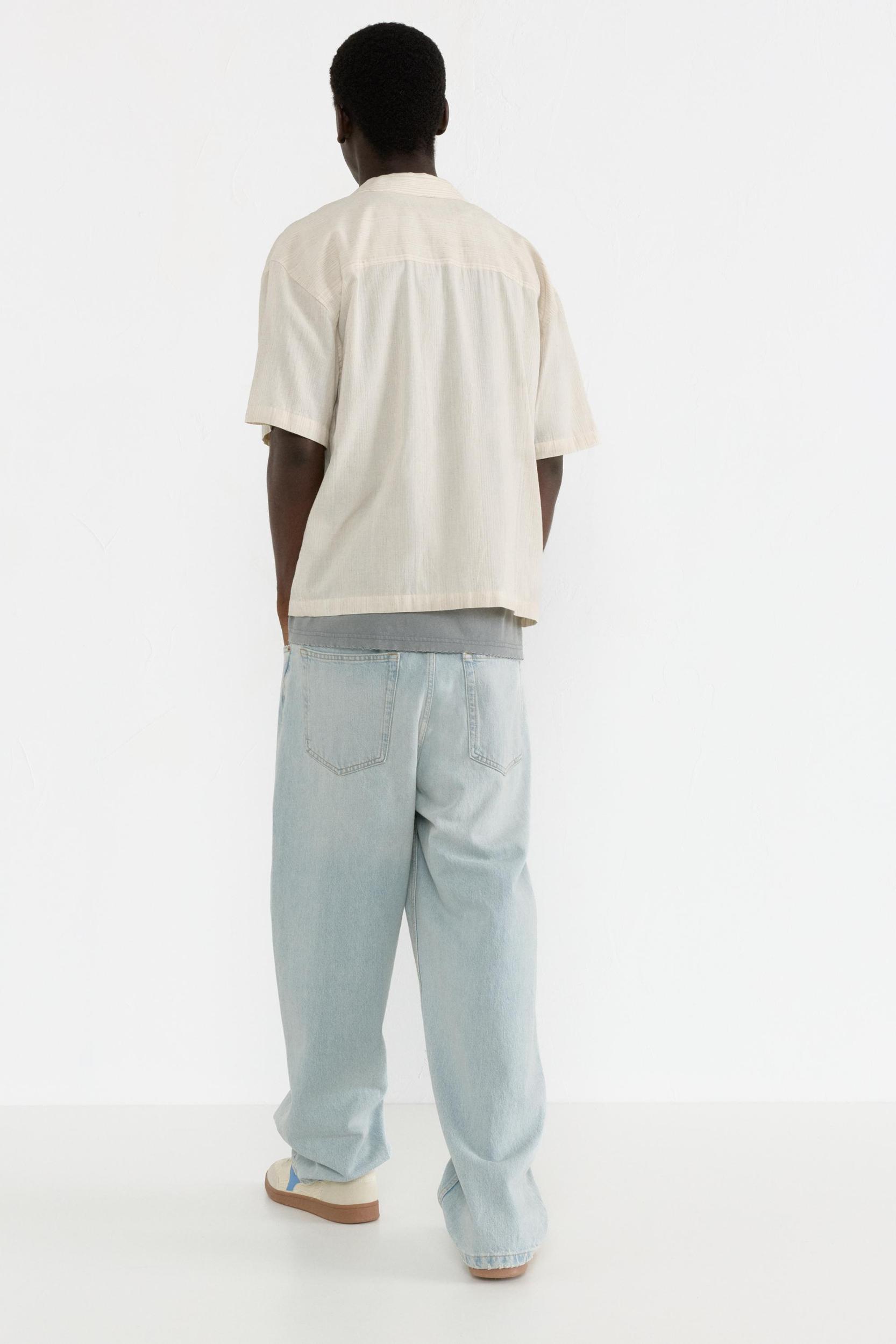 Striped rustic short sleeve shirt Product Image