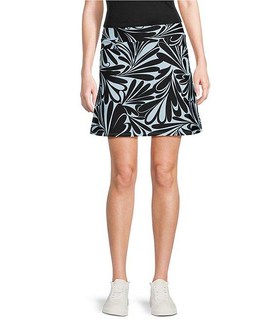 Jude Connally Sonia Knit Decorative Fan Print A-Line Side Slit Pull-On Skort Product Image