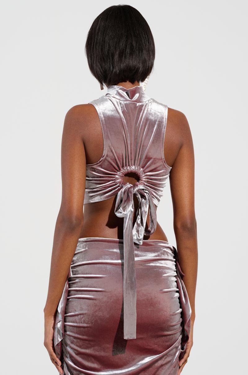 FLAUNT IT VELVET MOCK NECK BLOUSE Product Image