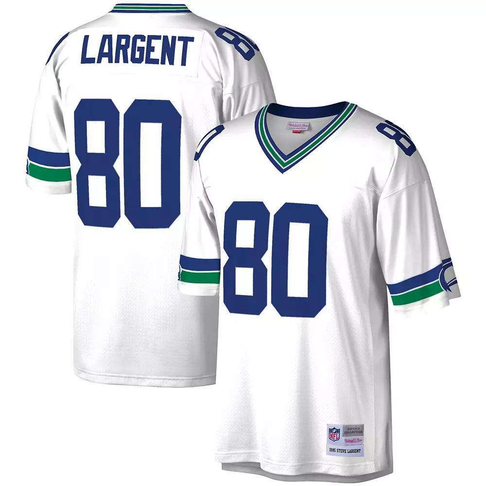 Men's Mitchell & Ness Steve Largent White Seattle Seahawks Legacy Replica Jersey Product Image