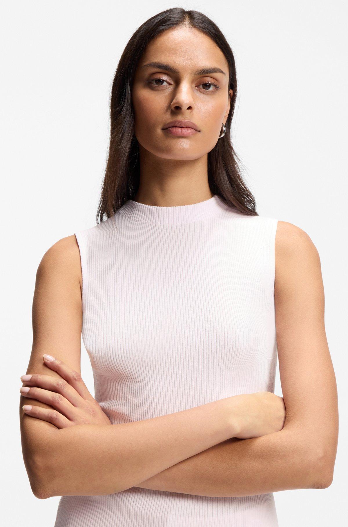 Ribbed top with mock neckline Product Image
