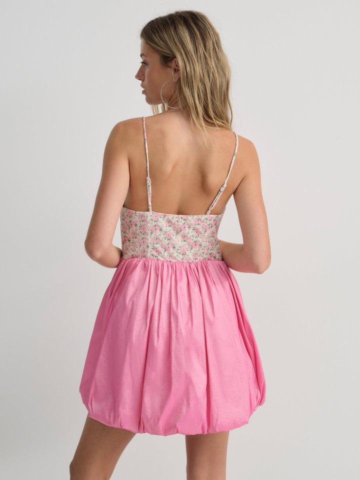 Berry Bud Bubble Mini Dress — Pink Product Image