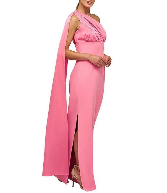 Kay Unger Alessandra Stretch Charmeuse One Shoulder Empire Waist Column Gown Product Image