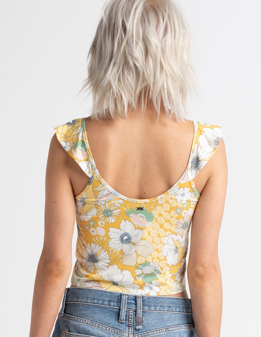 O'NEILL Andy Floral Womens Crop Tank Top - YELLOW COMBO Product Image