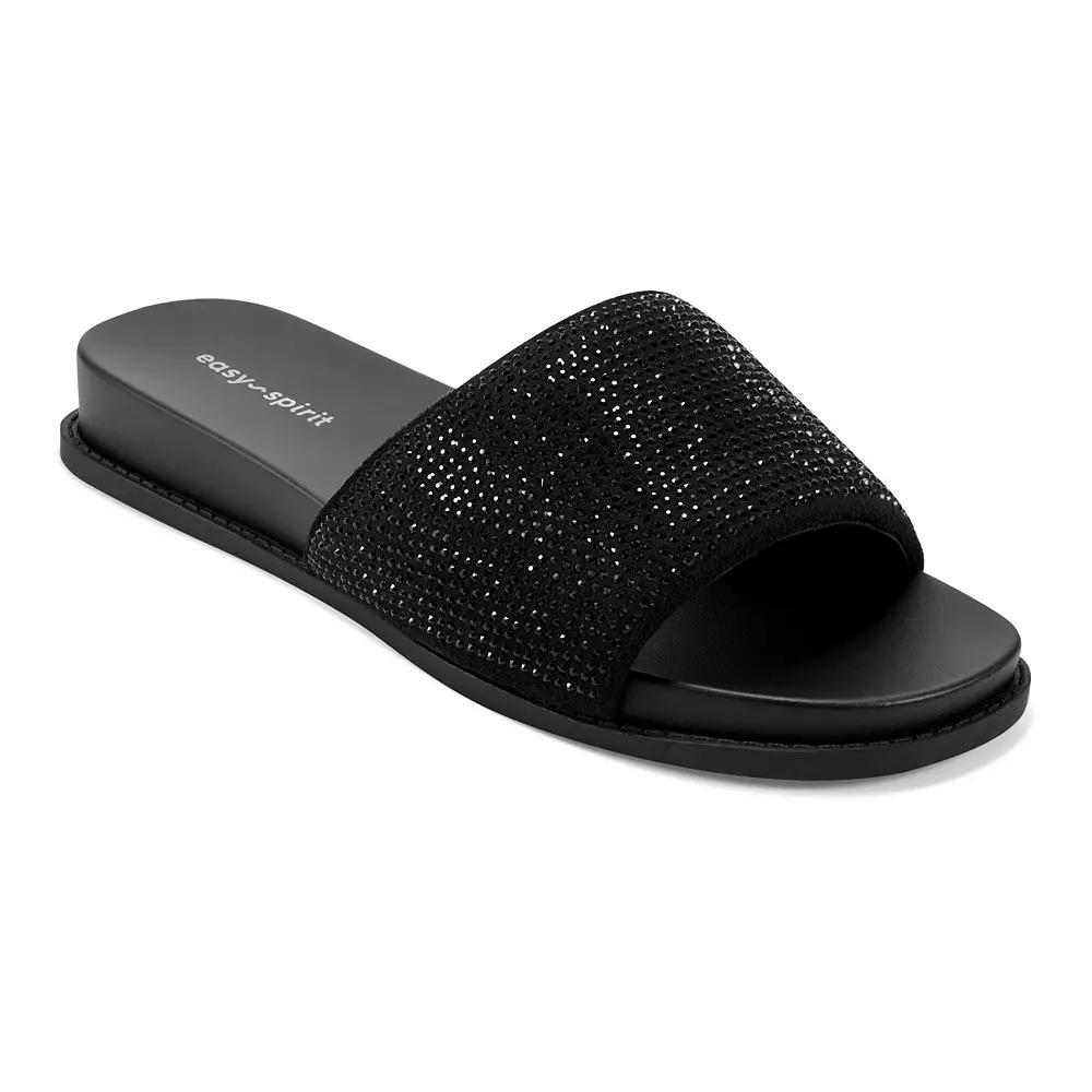 Easy Spirit Torin Jeweled Women's One Band Slide Sandals, Size: 8, Black Product Image
