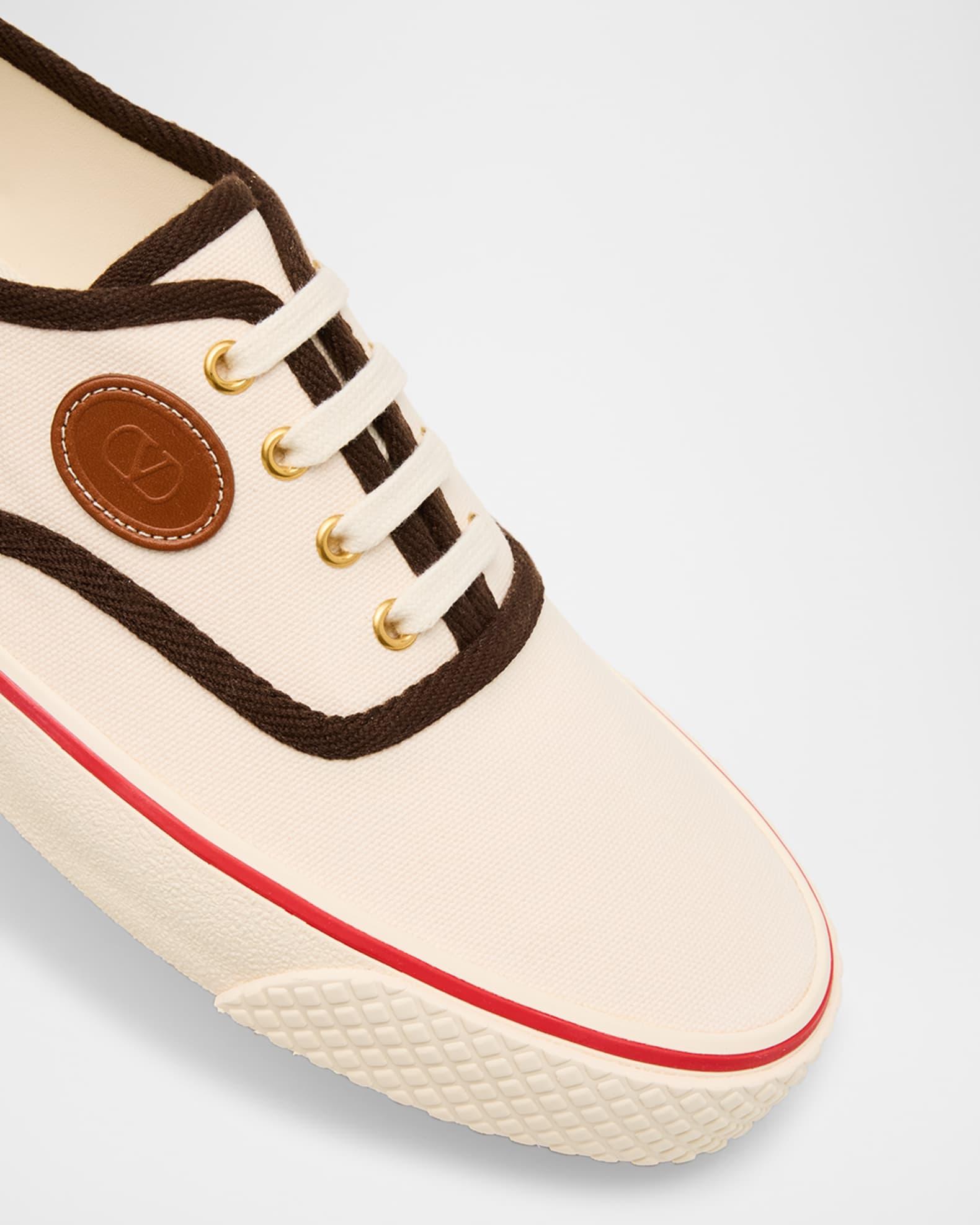 Men's Nojoke Canvas Leather VLogo Low-Top Sneakers Product Image