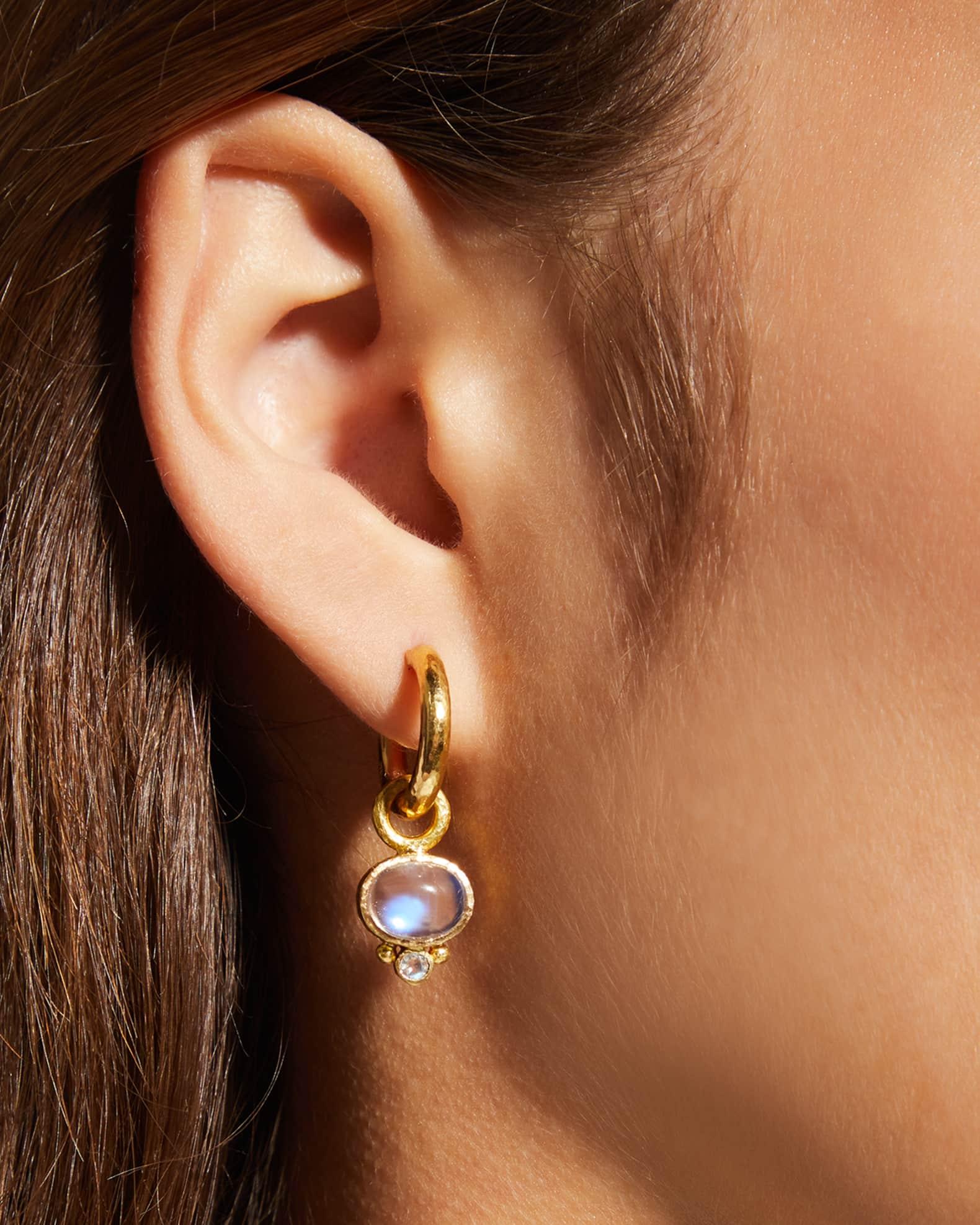 19k Cabochon Moonstone Earring Pendants Product Image