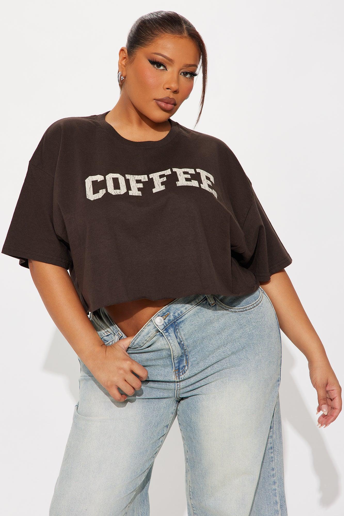 Coffee Cropped Tee - Brown Female Product Image