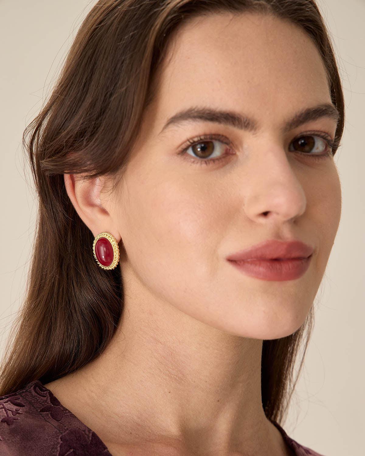 Retro Oval Earrings Product Image