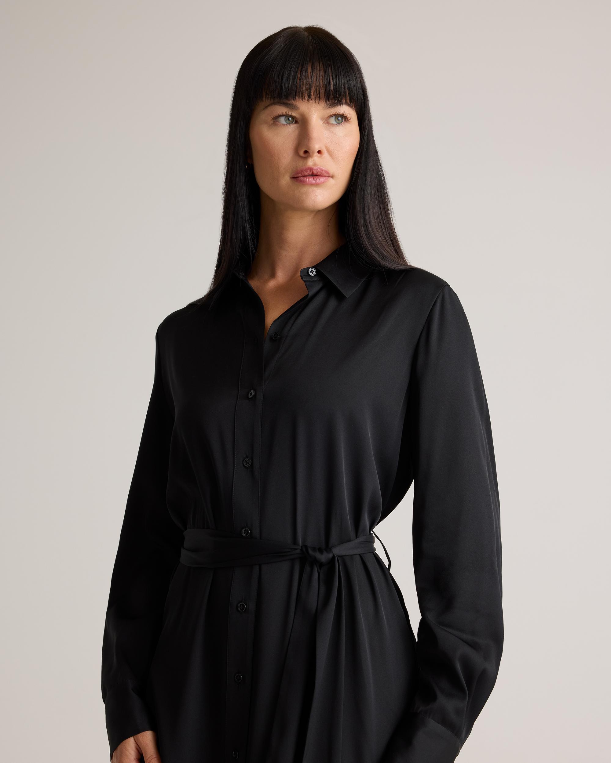 Quince | Women's Washable Stretch Silk Maxi Shirt Dress Product Image