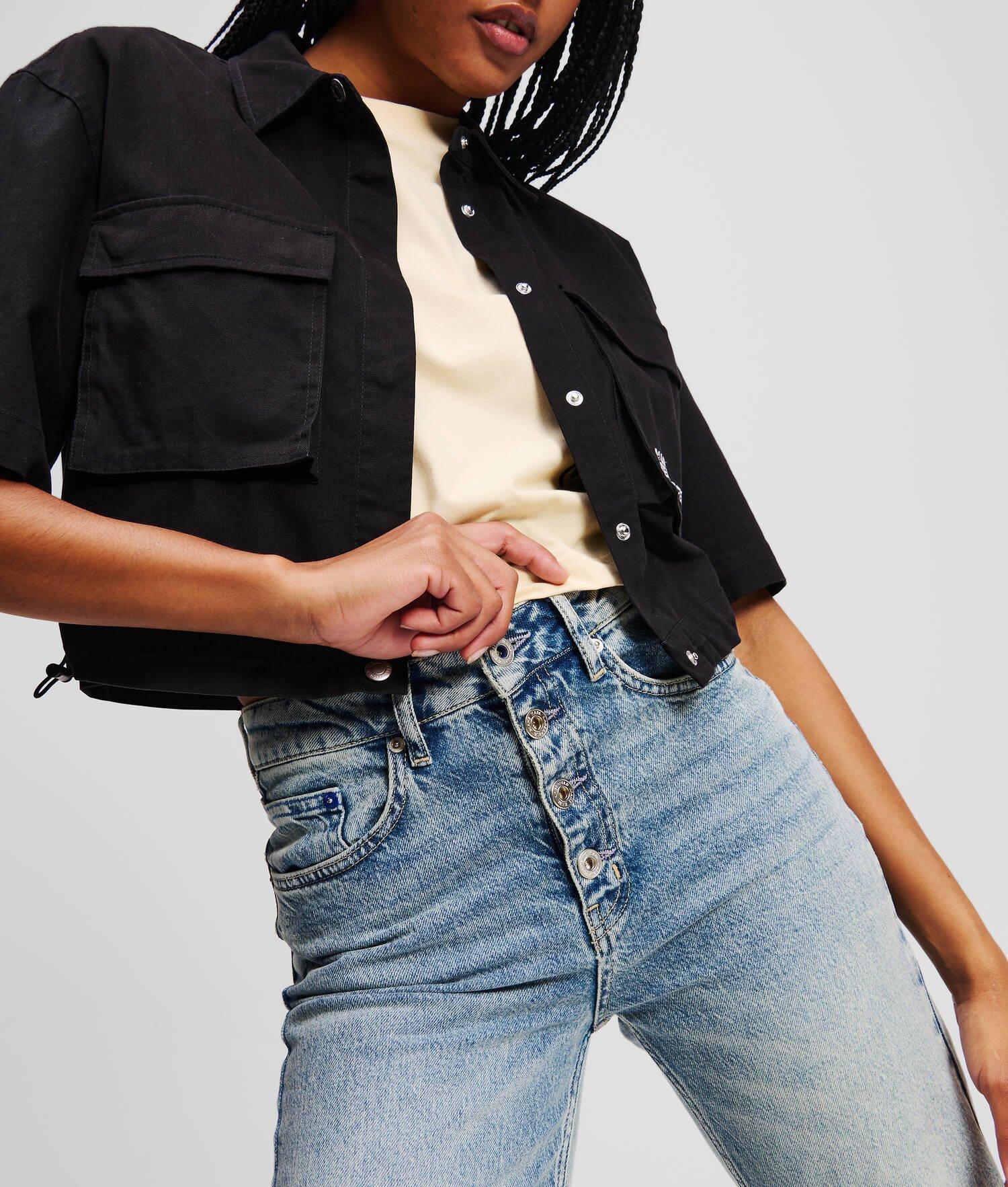 HIGH-RISE BUTTON-FLY STRAIGHT JEANS Product Image