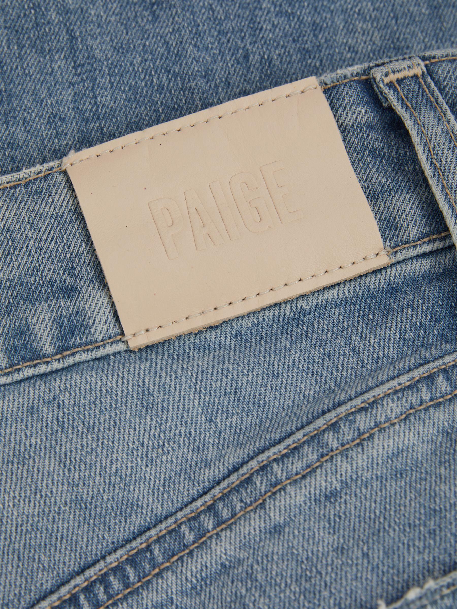 Sasha 32In Magnifique Blue Paige Wide Leg Distressed Jeans Product Image