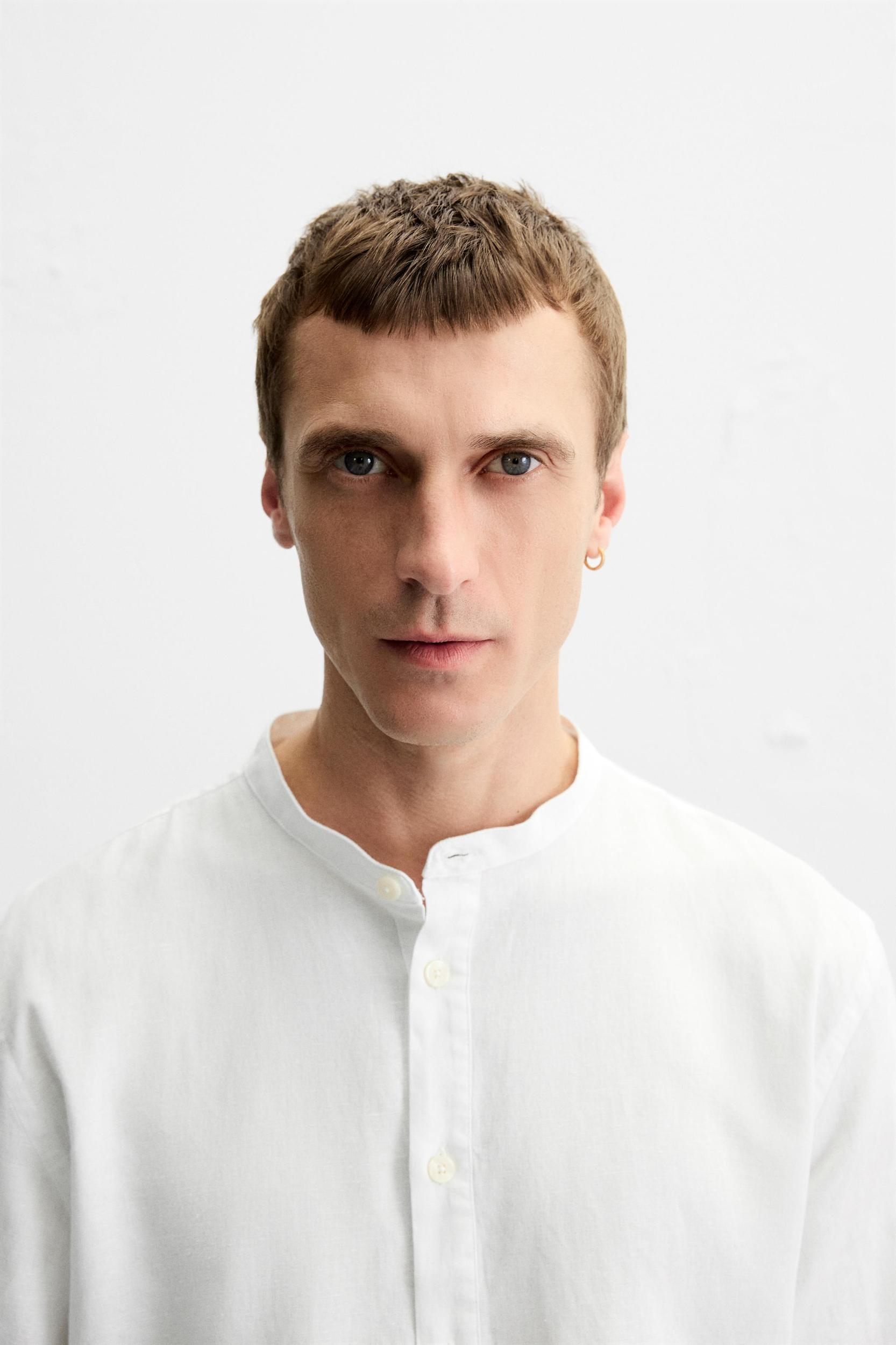 LINEN-COTTON POLO SHIRT Product Image