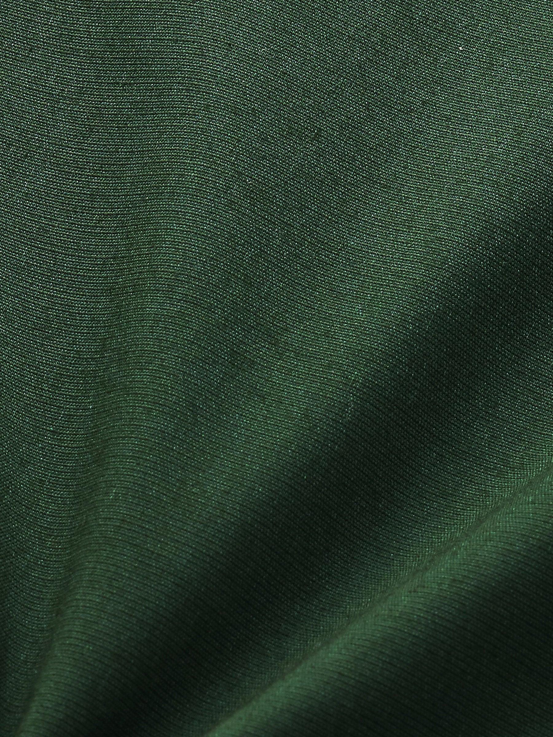 Dark Green Gathered Waist Women Maxi Shirt Dress Product Image