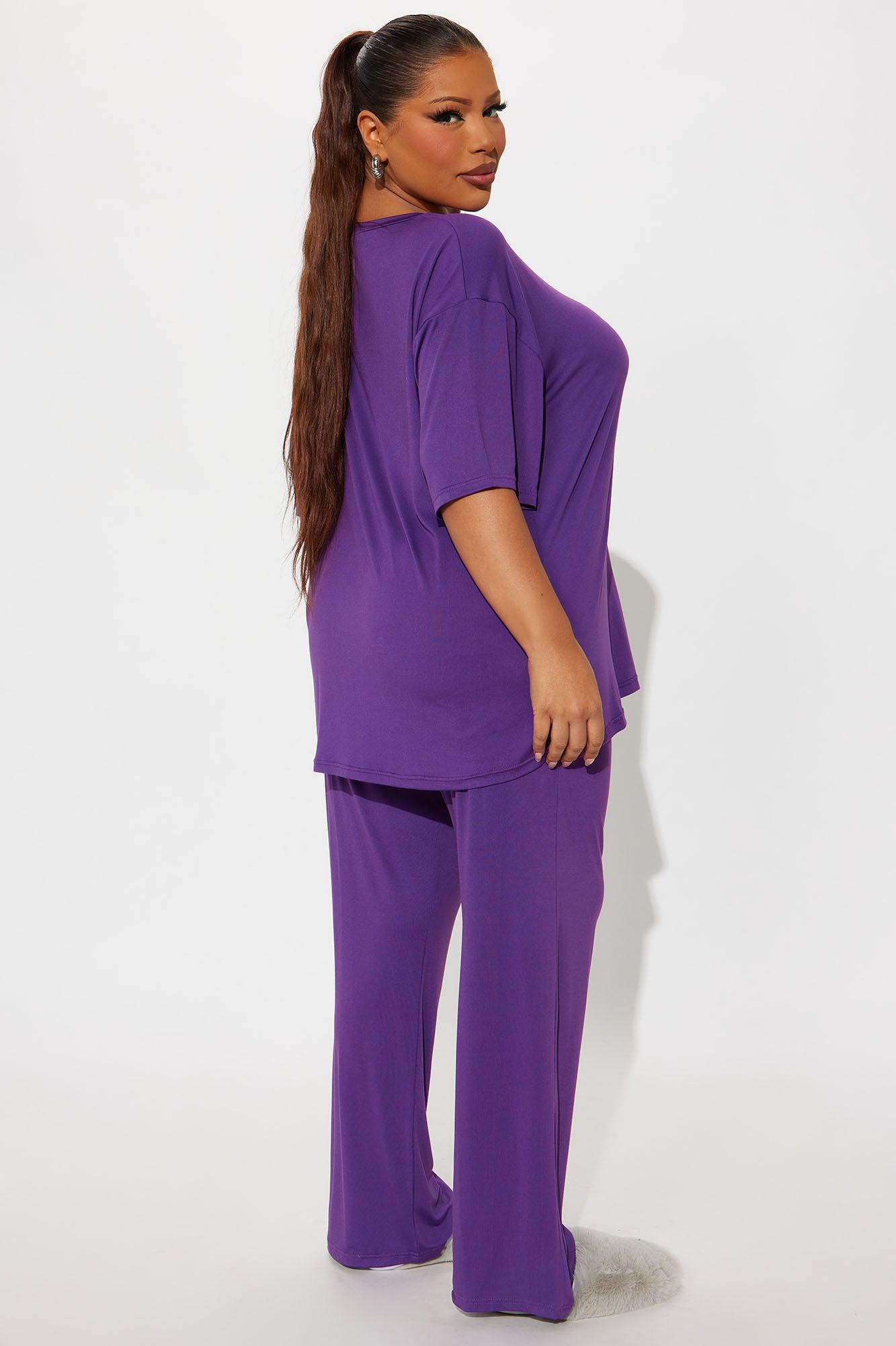 Relax Mood PJ Pant Set - Eggplant Female Product Image