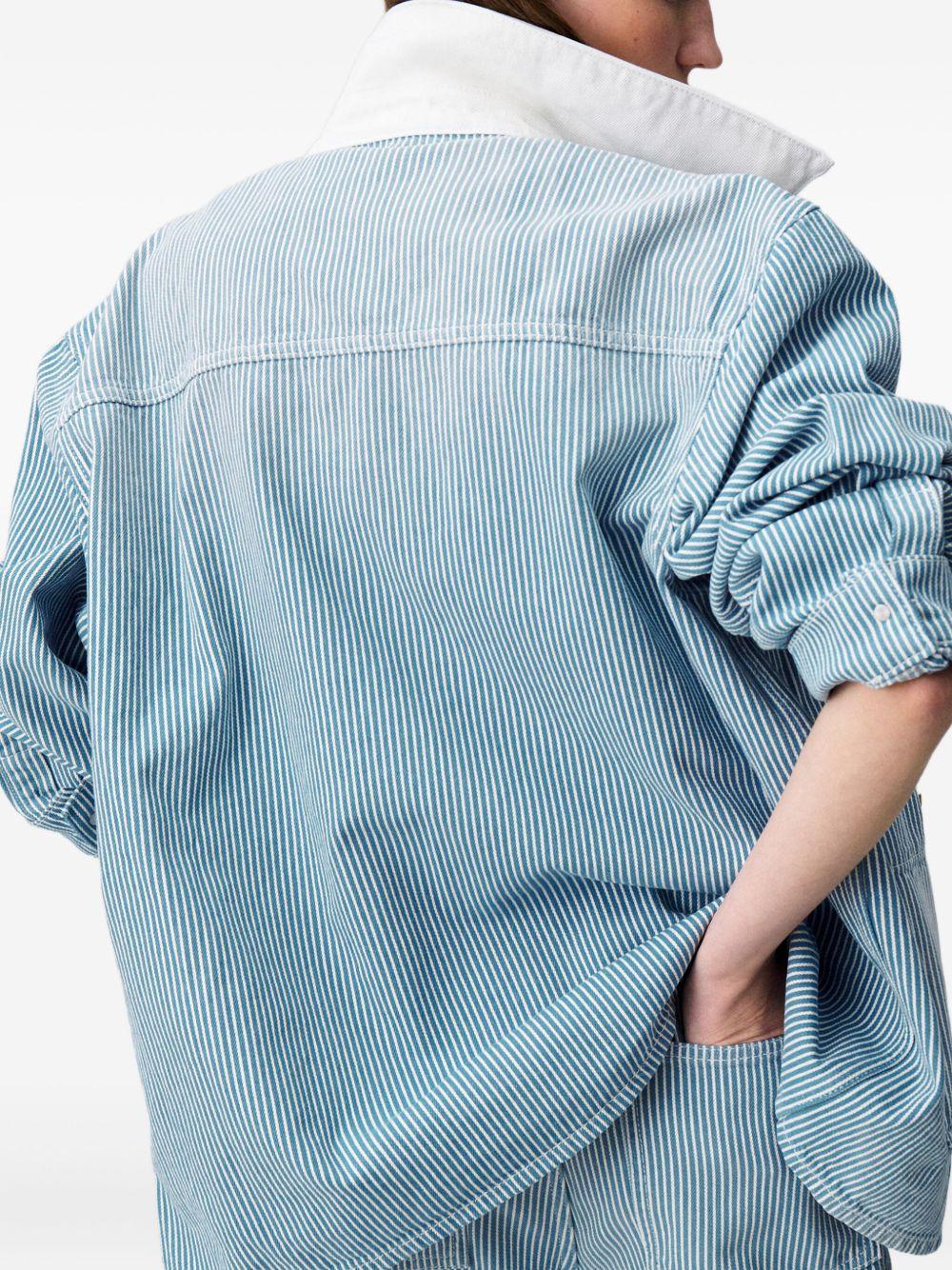 striped denim jacket Product Image