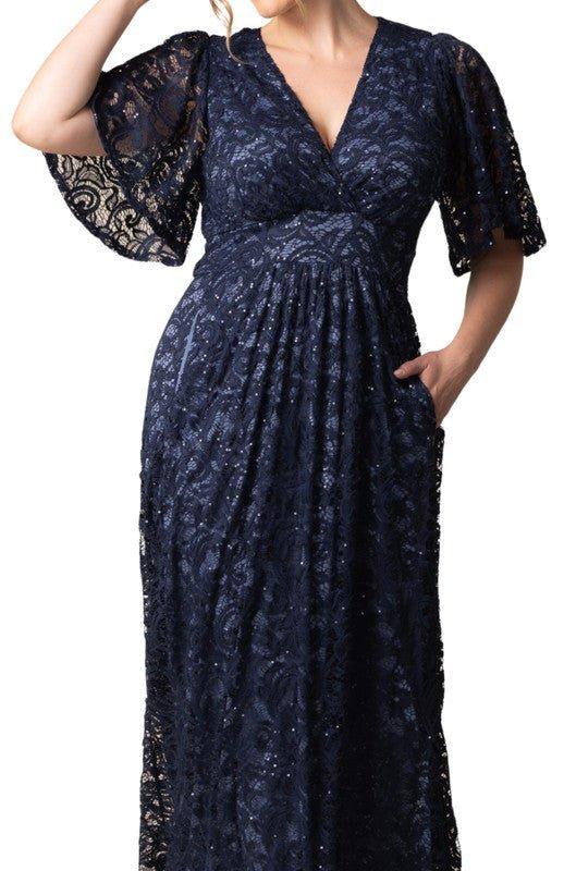Luminous Sequin Lace Long Gown - Plus Product Image