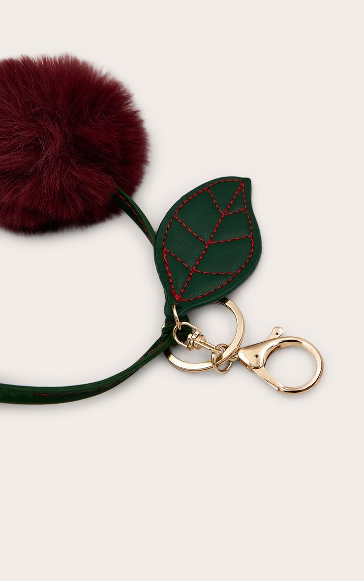 Fluffy Red Cherry Keyring Product Image