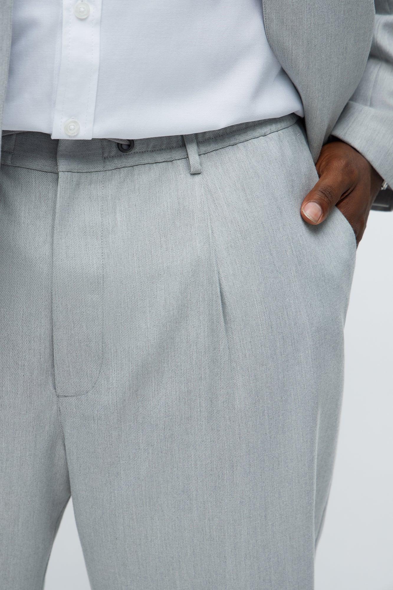 Slim Modern Stretch-Waist Everyday Trouser - Light Grey Male Product Image