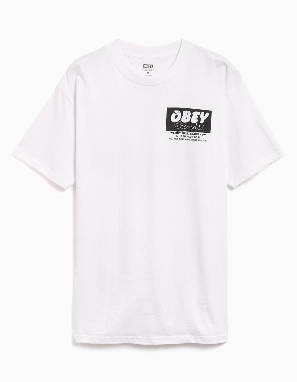 OBEY Records Buy Sell Trade Mens Tee - WHITE Product Image