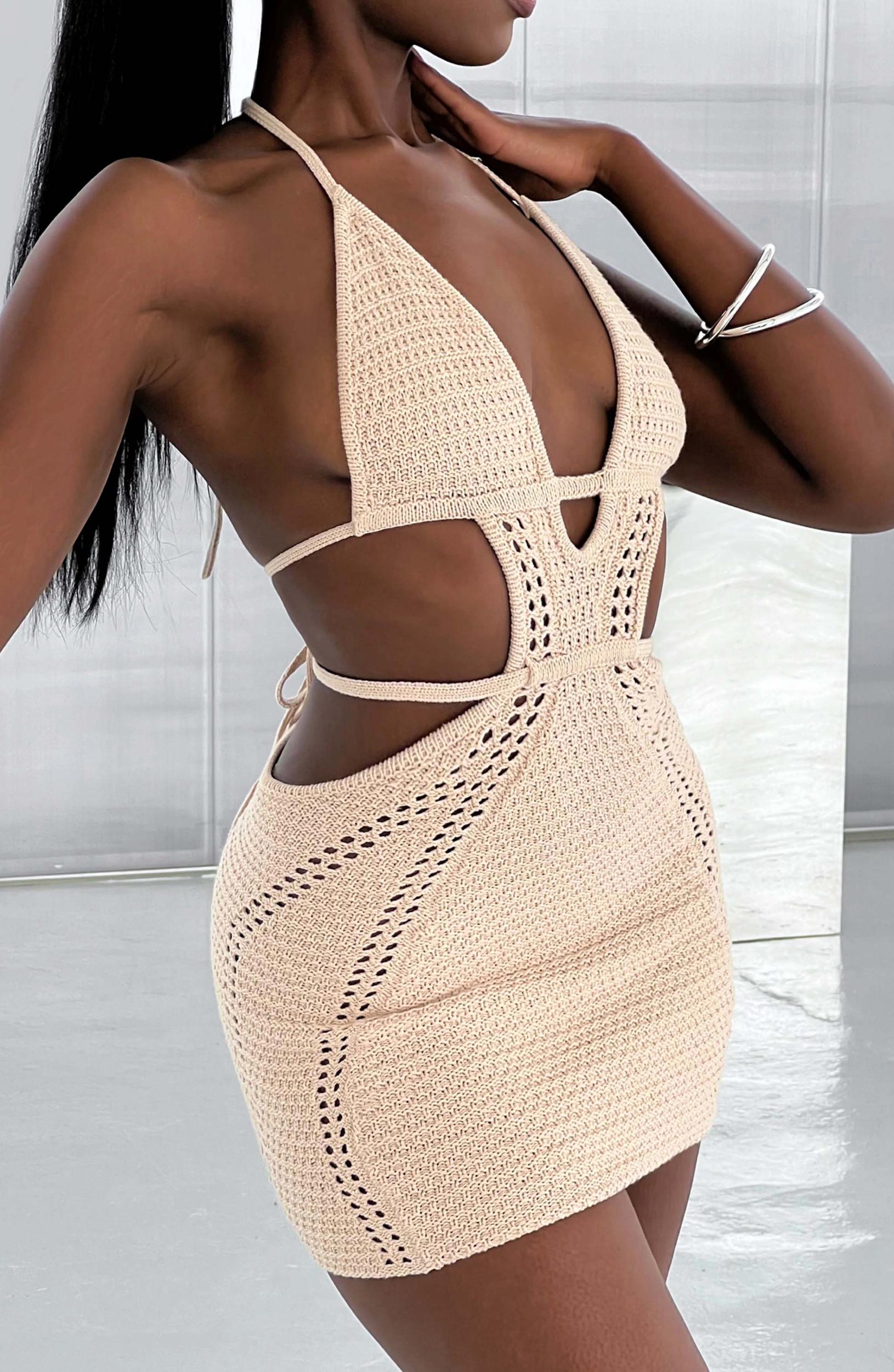 Selena Mini Dress - Cream Product Image